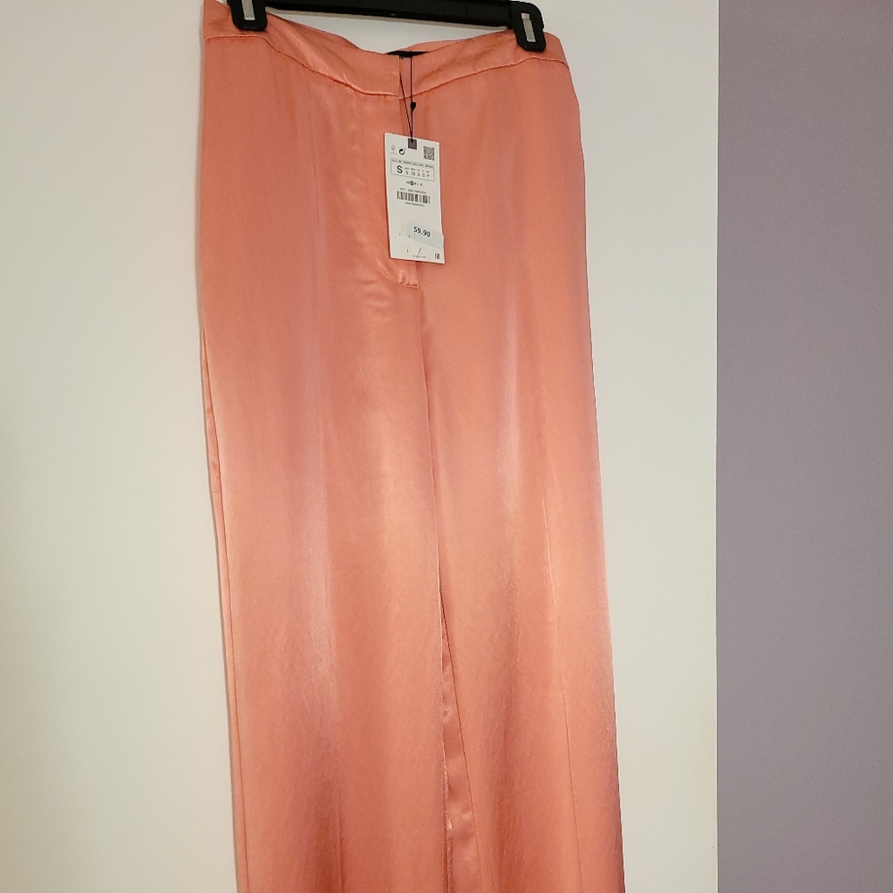 Satin Effect Peach Pants, Discounted Shipping!